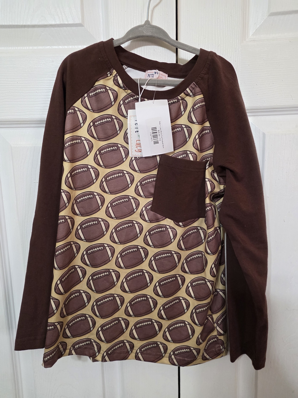Kids' Football Print Long-Sleeve Tee - Brown